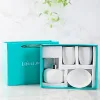 Sets Creative Bathroom Fourpiece White Embossed Pattern Bathroom Accessorie Lotion Bottle Soap Dish Mouthwash Cup Tray with Gift Box