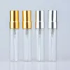 Frascos de armazenamento 1000 pçs/lote mini frasco spray 5ml frascos de perfume de vidro com tampa de ouro preto prata amostra vazia sn845