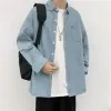 Chemise en jean pour hommes Fi Harajuku Lg manches Tops Printemps Automne Vintage Baggy Veste Tendance Streetwear Surdimensionné Vêtements pour hommes z5uR #