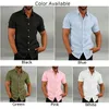 top Shirt Cardigan Casual Top Daily For Vacati Green Holiday Lapel Men Pink Regular Short Sleeve Slight Stretch z6Ro#