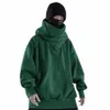 Mężczyźni Y2K Zakłapy z kapturem Turtlerek Harajuku Bluza Spring Spring Autumn Hip Hop Ninja Style Solid Pullover Tops Streetwear O735#