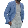 Slim Fit Suit Coat Elegante Masculino Listrado Terno Casaco com Bolsos de Lapela Formal Busin para Conforto Respirável Fino Elegante Butt A7OX #