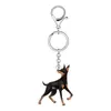 Porte-clés weveni acrylique gentleman dobermann chien chiot porte-clés porte-monnaie anneau de voiture cadeaux accessoires pour femmes enfants adolescents