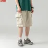 2023 Summer New Japanese Style Large Size Thin Shorts Men Loose Knee Cargo Shorts Hip Hop Streetwear Male Short Trousers f7Uu#