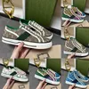 2024 Tennis 1977 Canvas Shoes Sneaker Womens Designer Shoes Plate-Forme Scarpe Green and Red Web Stripe gummisula Luxurys Stretch Cotton Low Top Mens des Chaussures