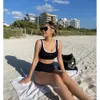 Verano 23S Beach Sunshine Traje de baño para mujer Diseñador Bikini de gama alta Carta Diamante Sexy Traje de baño de una pieza Bikinis de dos piezas