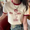 Damen T-Shirt Designer Familie Cartoon Mädchen Druck Kurzarm Weiblich 23 Sommer Neu Offen Umbilical Slim Fit ShThin Vielseitig T-Shirt RPIG TVB9