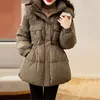 winter Hooded Medium Length Puffer Coat Women Down Jackets Snow Wear Overcoat Thicken Warm New Loose Hooded Chaqueta B05 42hY#