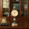Horloges de table Vintage, accessoires de décoration de maison, bureau de luxe en alliage galvanoplastie, horloge de chevet créative