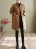 Parkas turn-down colarinho casaco de cor sólida casacos elegância lg jaquetas para mulheres casuais novas senhoras 2023 jaqueta de inverno senhora do escritório u7n5 #