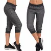 Kadınlar Yaz Kısa Pantolon Sweatpants Capri Pantolon Kırpılmış Jogger Pantolon Koşu Pantolon Gevşek Çizme Bel Side Cepleri ile J2Z5#