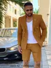 men's Suit Double-Breasted Fi Slim Fit Jacket Short Pants 2-Piece Leisure Cool Groom's Dr New Male Tuxedos Blazer D1LW#
