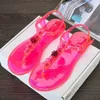 Sandalias de verano hechas a mano con flores para mujer, sandalias de gelatina con clip para el dedo del pie, zapatillas informales para vacaciones en la playa, antideslizantes, H240328, 2022