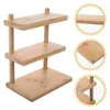 Decorative Plates Bamboo Glasses Frame Storage Rack Long 3-layer Desktop Eyeglass Display Stand Dining Table