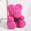 Decorazioni natalizie Regalo divertente 25 cm San Valentino Fiore eterno Ornamento orso rosa Con scatola Ciondolo limitato tramite consegna aerea Dhxed