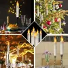 Minuteries sans flammes scintiller des bougies de cône avec / sans télécommande minuteur cire 3d mèches lampe pour le mariage de mariage de Noël décor