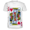 summer 3D Print Classic Playing Card Pattern T-shirt, Comfortable Men's and Women's O-Neck Oversized Gnt Short Sleeve Shirt E1h6#