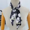 Lenço de fita de seda primavera e verão, preto e branco, faixa francesa, alça de bolsa