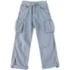 Hip Hop Jeans Homens Baggy Cargo Calças Casual Big Pocket Denim Calças Vintage Plus Size Bottoms Fi Streetwear Y2K Roupas z14F #