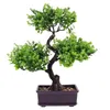 Decoratieve bloemen Home Decor Kunstmatige potplanten Desktopversieringen Nepbomen Groen Bonsai Rode ornamenten Kantoor