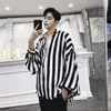 striped Shirts Men Autumn Chic All-match Korean Commuting Style Harajuku Lg Sleeve High Street Fi Hipster Males Clothing b02J#