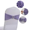 Cubiertas de silla El banquete de boda Cubierta trasera Decoración Bow Streamer Correa elástica