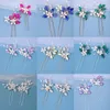 Hårklämmor Barrettes 2st Pearl Pins Crystal Rhinestone Hairgrips Flower Brudtillbehör för brudkvinnor Drop Leverans smycken Hår Otbi4