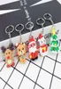 Julknappen Snowman Santa Elk Tree Shape Cartoon Keychain Bag Key Hanging Pendant Christmas Gift HHA9538761506