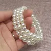 Link Bracelets Three-layer Rhinestone Pearl Bracelet Elegant Flash Drill Multi-layer Elastic Taobao Good Selling Product