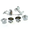 كومة روابط Mason شعار طوق Cufflink مجموعة مع راينستون أزرار أزرار أزرار أزرار أزياء أحادي التسليم مجوهرات توصيل المشبكات