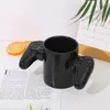 Promotion des tasses !Tasse à café et lait avec poignée de personnalité, avec police de caractères «Game Over», contrôleur de manette de jeu 3D, cadeau pour les joueurs