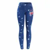 2108 Youax Jeans peints à fleurs avec broderie FR femmes pantalons en denim extensibles pantalons pour femme jeans skinny h2wf #