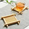 TEA TRAYS Saucers Coasters Kungfu Set Bamboo Woven Square Well Well Well Cups Ceremony Accessories Wholesale Vicory