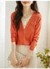 Spring Cnected One-Piece Wool Cardigans Kvinnor V-ringade stickade tröjor Rockar Lady Vintage Cardigan Outwear för kvinnlig N5KU#