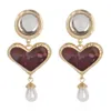 Dangle & Chandelier Fashion Heart Resin Drop Earring For Women Wedding Jewelry Boho Simulated Pearl Statement Party Gifts 2022Dang304V