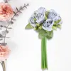 Dekorativa blommor 67JE 12 huvuden Simulering Artificiell rosblomma Silk Bukett bröllopsfest heminredning