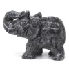 Esculturas 2.5 "estátua de elefante natural larvikite labradorite cristal esculpido reiki cura pedra de quartzo animal estatueta artesanato decoração de casa