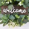 Leaf Door Eucalyptus Wreath Welcome Decor Artificial Garland Fake Plants Wedding Party Backdrops Hanging Ornament