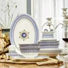 Dinnerware Sets Bone China Tableware Set Jingdezhen Ceramic Light Luxury European Dish Gift