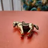 Decorative Figurines Collection Chinese Pure Brass Animal Lovely Horse Small Statue Pendant