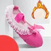 Dansschoenen Meisjes Ballet Canvas Bowtie Kant Winter Zachte Zool Slippers Kinderen Oefenen Ballerina Vrouw