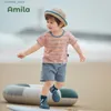 T-shirts Amila Childrens 2022 Summer New Baby Suit pour garçons et filles avec lettre imprimée T-shirt à manches courtes et short ensemble deux pièces 24328