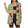 Folhas douradas Blazers Ternos femininos Floral Oversized Office Clothing Lady Camoue Impresso Dropship Plaid Jacket Vintage o8Z4 #