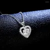 Hanger Kettingen Echte Moissanite Diamanten Ketting 1ct D Kleur 925 Sterling Zilveren Hart Bruiloft Sieraden Voor Vrouwen PE017Pendant3505