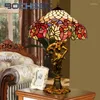 Tischlampen BOCHSBC Tiffany Clematis Pastoral-Stil Buntglas-Schreibtischlampe Art Deco El Wohnzimmer Esszimmer Schlafzimmer Beleuchtung