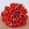 Decorative Flowers 18 Head Real Happy Flower High Quality Crystal Grass Bouquet Dry Rose Home