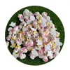 Dekorativa blommor kawaii tecknad harts handgest platt rygg cabochons scrapbooking diy smycken gör telefonfodral tillbehör rosa gul