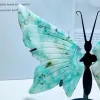 Sculpturen Natuurlijke Chrysocolla Vlindervleugels Kristal Carving Ambachten Genezende Energie Geluk Steen Woondecoratie Verjaardagscadeau 1 paar