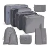 収納バッグ9 PCSトラベルオーガナスーツケースパッキングセットケースポータブル荷物オーガナイザー衣類靴の整頓されたポーチ