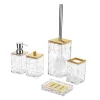 Sets 5 Pieces Bathroom Accessory Set Soap Dispenser Bath Accessory Sets Bath Necessities for Home Dorm Countertop Apartment Decor